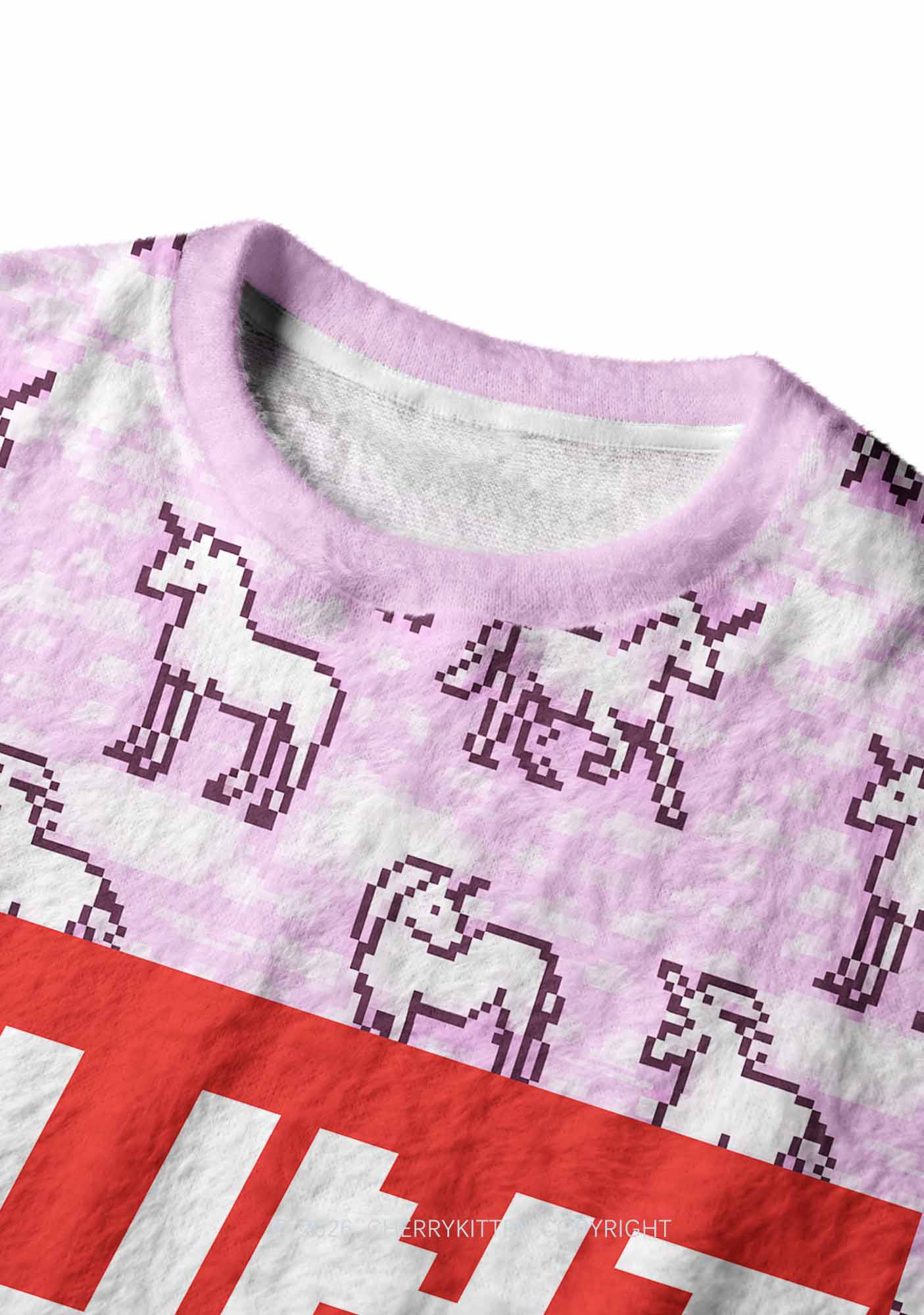 Cxxt Horse Y2K Christmas Knit Sweatshirt Cherrykitten