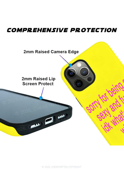 Yellow Sorry For Being So Funny Y2K Phone Case Cherrykitten