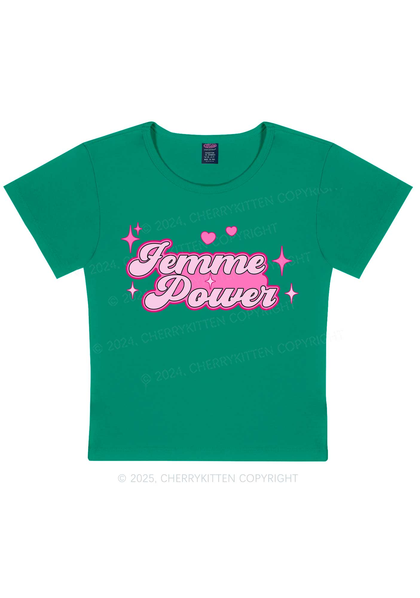 Femme Power Y2K Baby Tee Cherrykitten