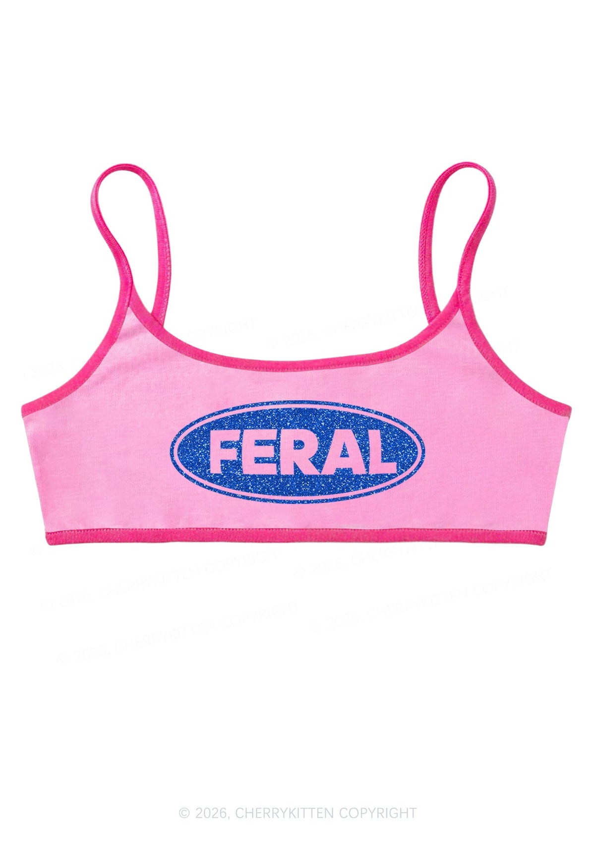 Glitter Feral Y2K Super Crop Cami Cherrykitten
