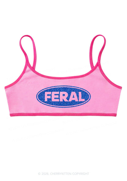 Glitter Feral Y2K Super Crop Cami Cherrykitten