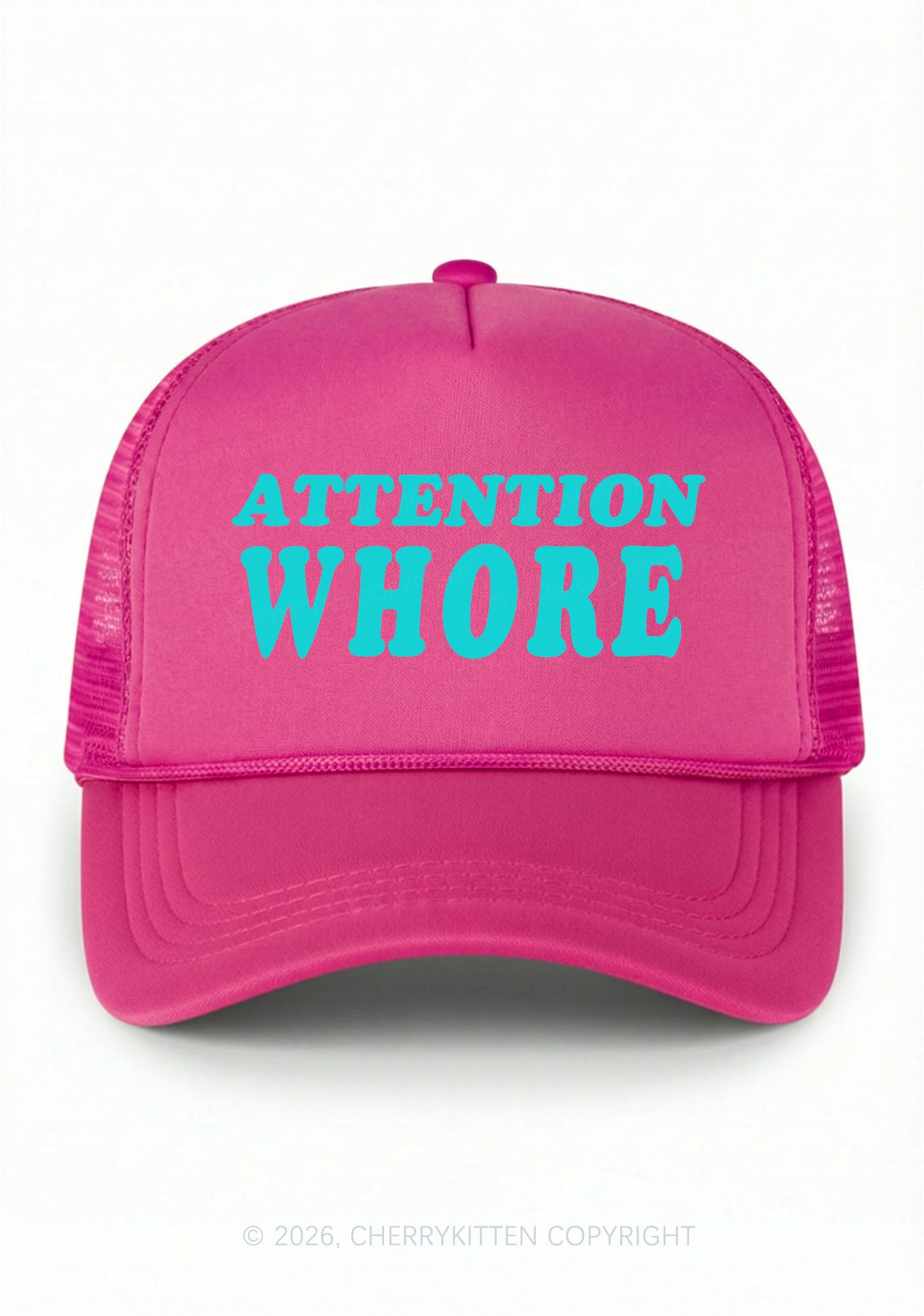 Attention Hore Y2K Trucker Hat Cherrykitten