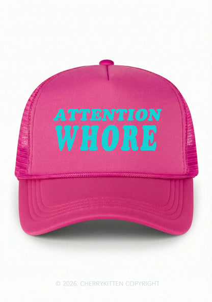 Attention Hore Y2K Trucker Hat Cherrykitten
