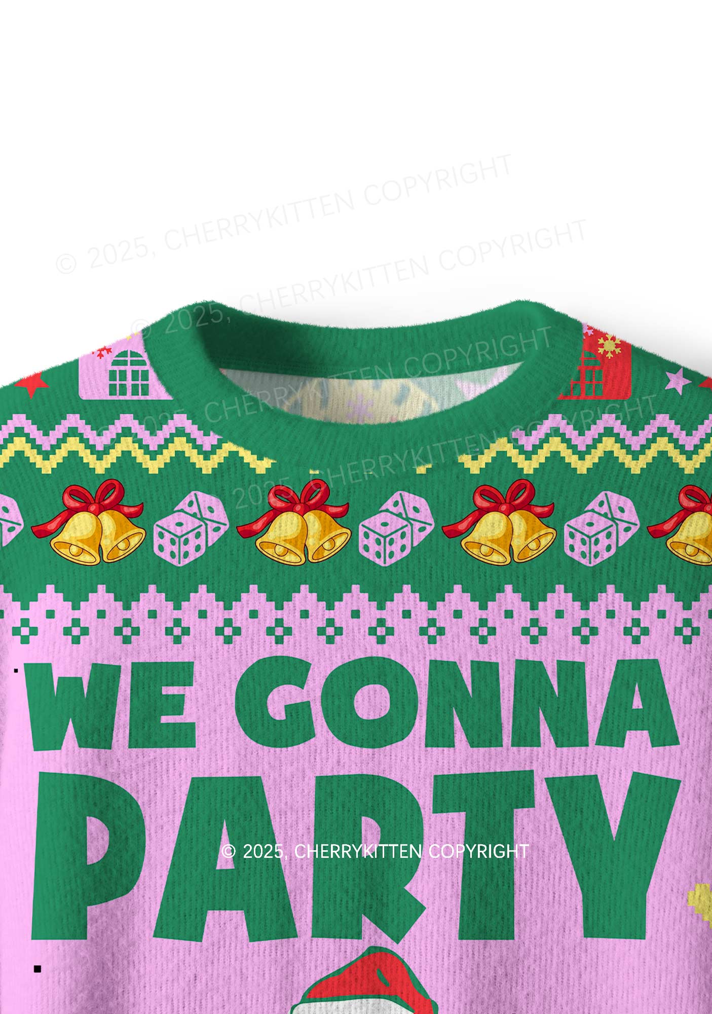 We Gonna Party Y2K Christmas Knit Sweatshirt Cherrykitten