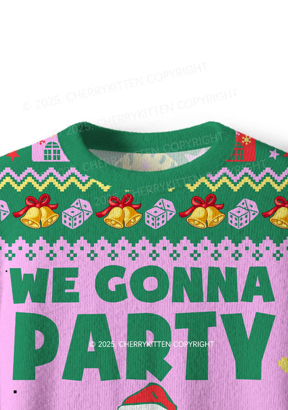 We Gonna Party Y2K Christmas Knit Sweatshirt Cherrykitten