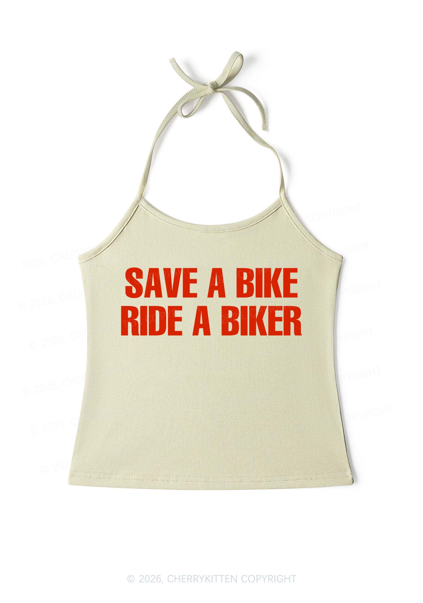Save Bike Ride Biker Y2K Halter Neck Cami Cherrykitten