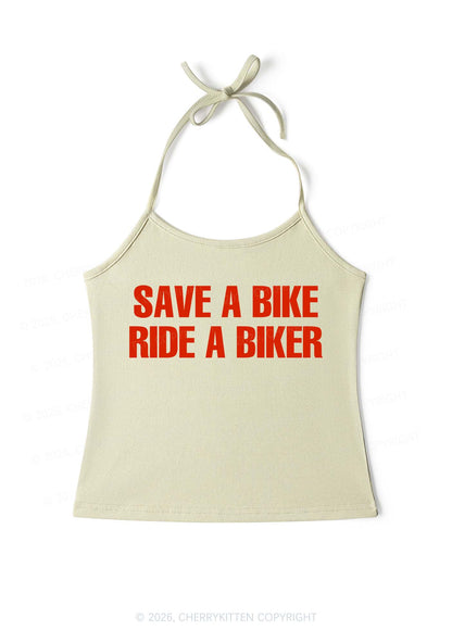 Save Bike Ride Biker Y2K Halter Neck Cami Cherrykitten