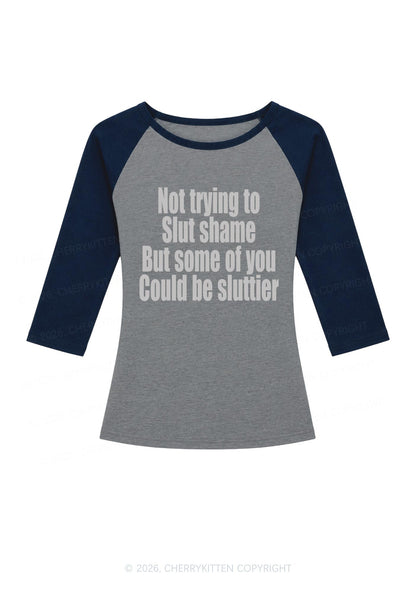 Not Trying To Slxt Shame Y2K Raglan Sleeve Crop Top Cherrykitten