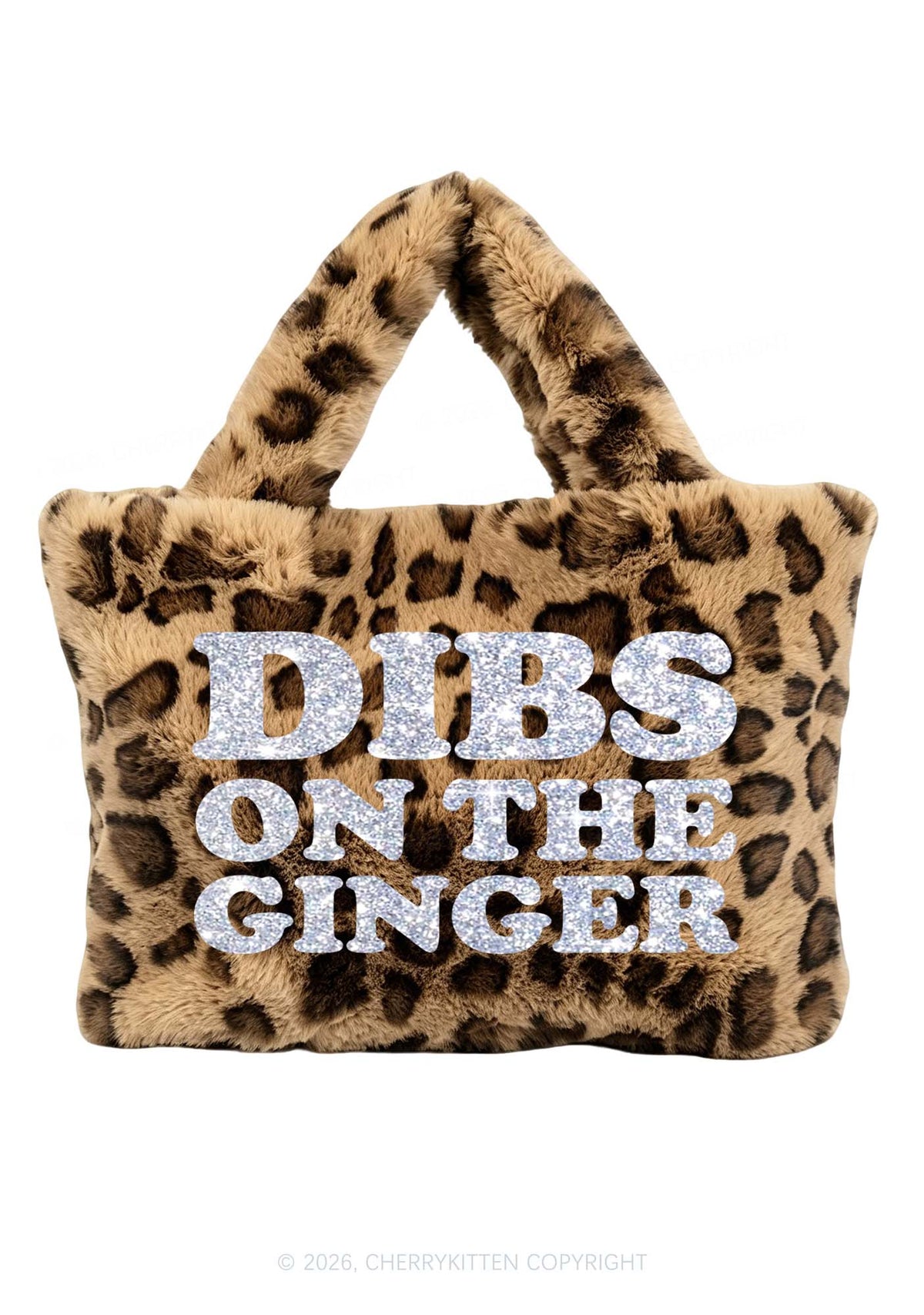 Glitter Dibs On The Ginger St Patricks Y2K Plush Leopard Handbag Cherrykitten