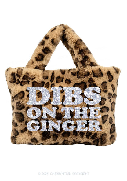 Glitter Dibs On The Ginger St Patricks Y2K Plush Leopard Handbag Cherrykitten
