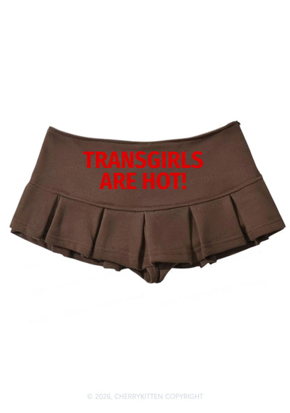 Transgirls Are Hot Pride Y2K Mini Pleated Skirts Cherrykitten
