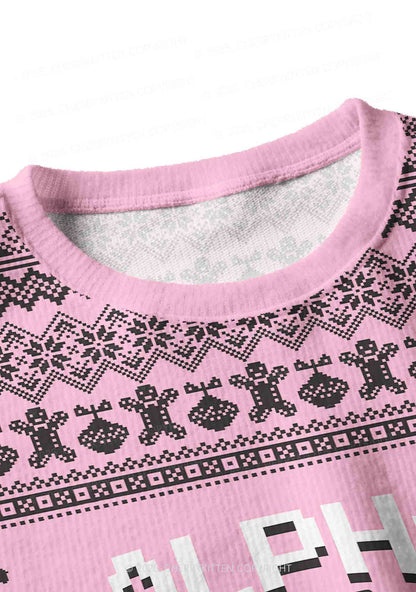 Unicorn Alpha Male Y2K Christmas Crop Knit Sweatshirt Cherrykitten