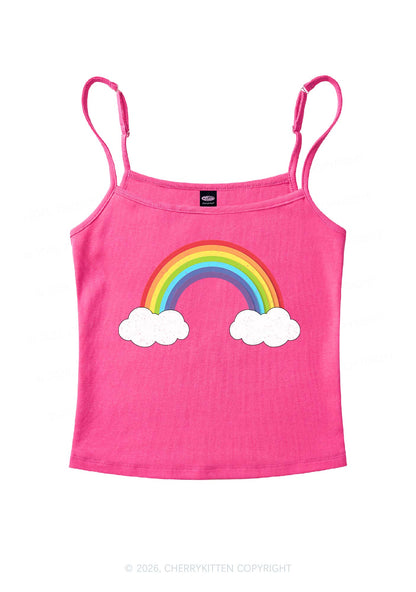 Rainbow Cloud Pride Y2K Spaghetti Strap Cami Cherrykitten