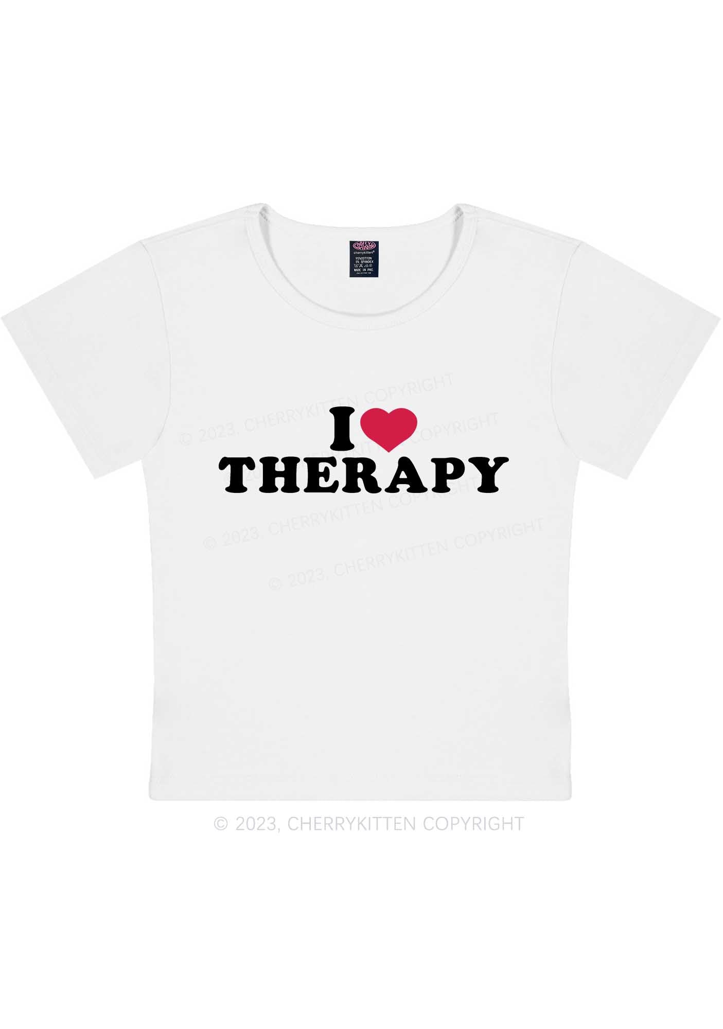 I Love Therapy Y2K Baby Tee Cherrykitten