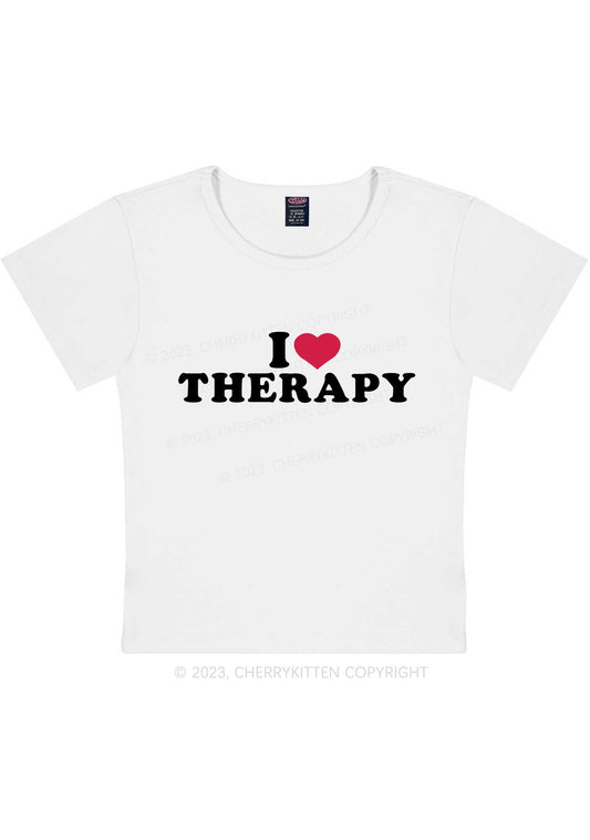 I Love Therapy Y2K Baby Tee Cherrykitten