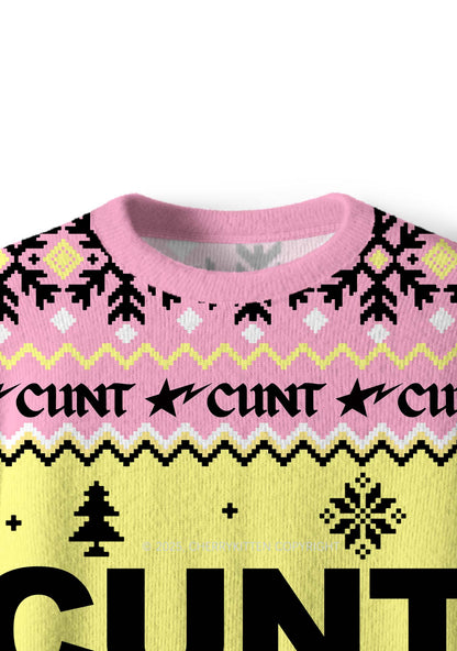 Yellow Cxxt Y2K Christmas Knit Sweatshirt Cherrykitten