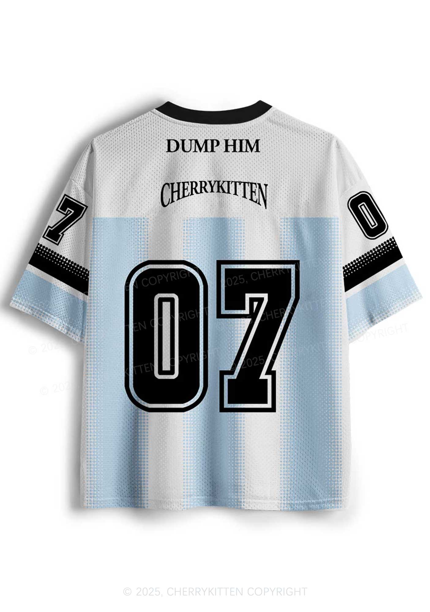 Custom Blue Dump Him Y2K Mesh Jersey Shirts Cherrykitten