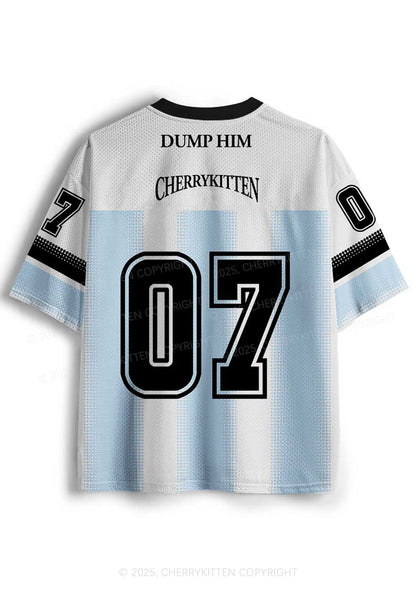 Custom Blue Dump Him Y2K Mesh Jersey Shirts Cherrykitten
