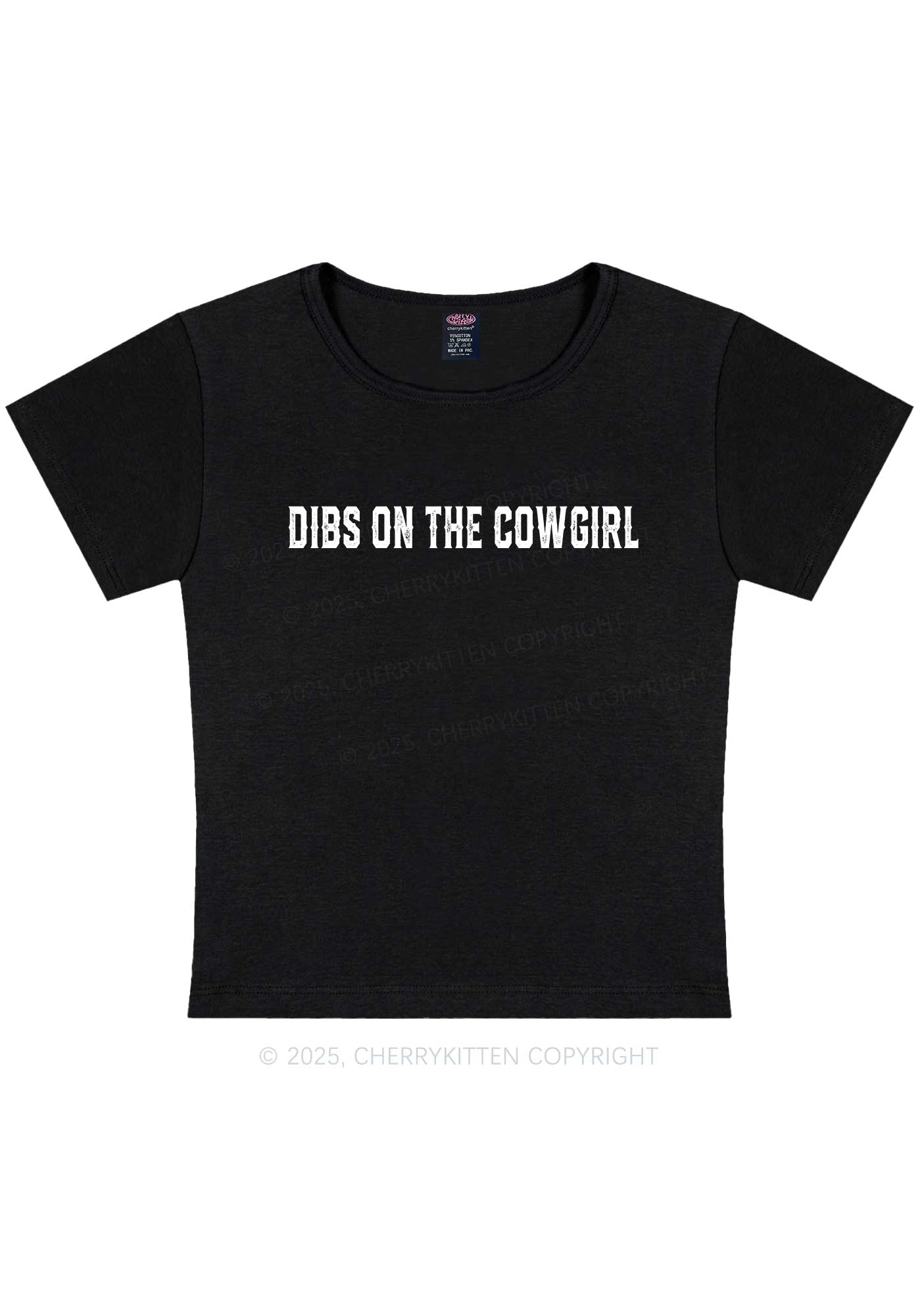 Dibs On The Cowgirl Y2K Baby Tee Cherrykitten