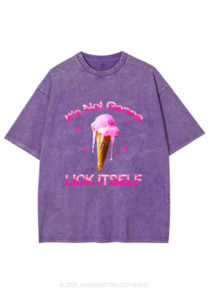 Ice Cream Lick Itself Y2K Shirts Washed Tee Cherrykitten
