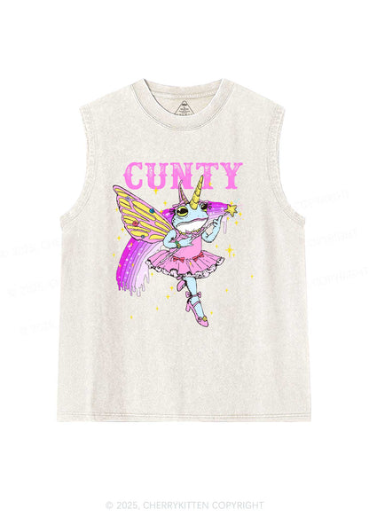 Cxxty Fairy Frog Y2K Washed Muscle Tank Cherrykitten