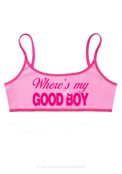 Wheres My Good Boy Y2K Super Crop Cami Cherrykitten