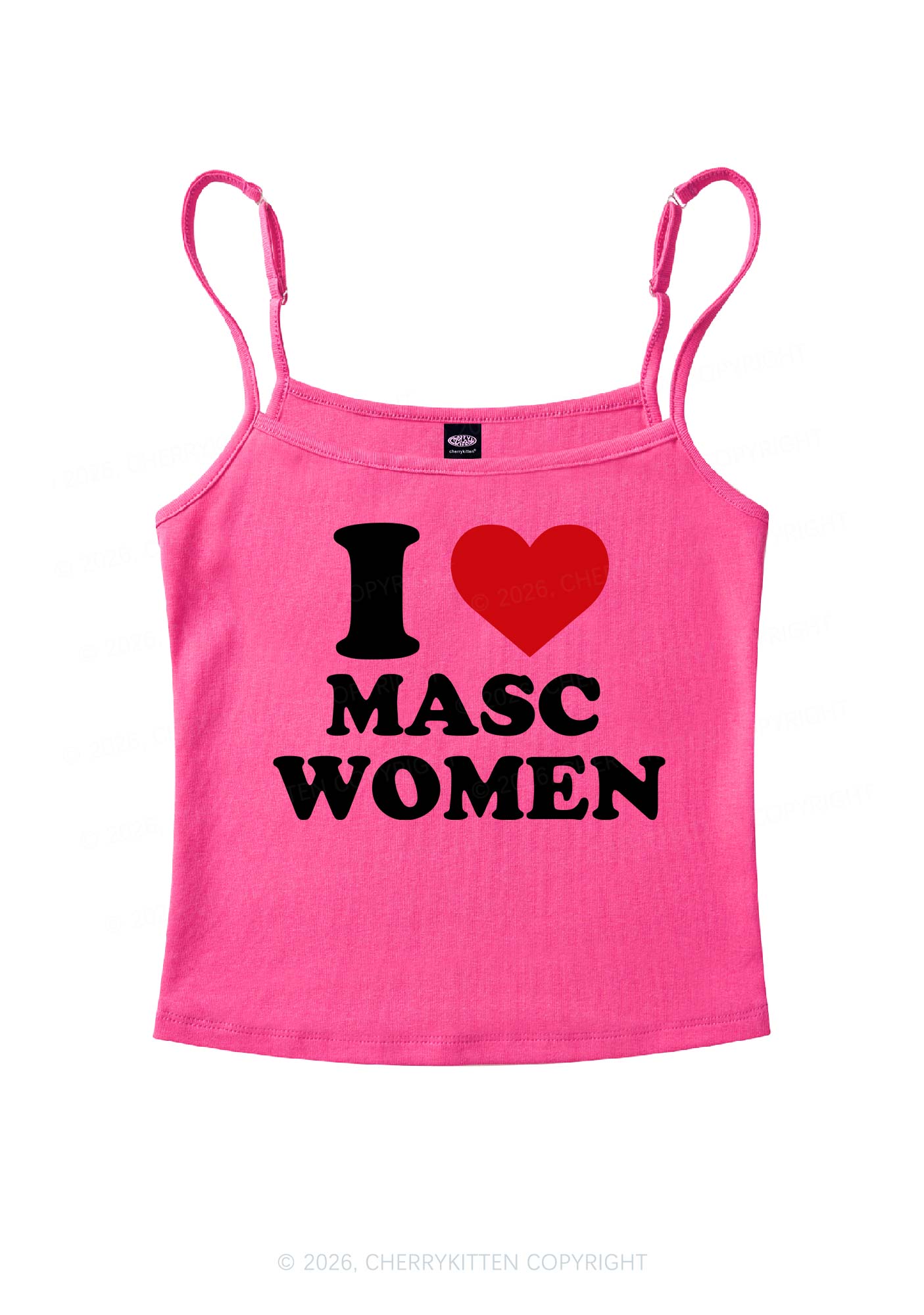 I Love Masc Women Pride Y2K Spaghetti Strap Cami Cherrykitten
