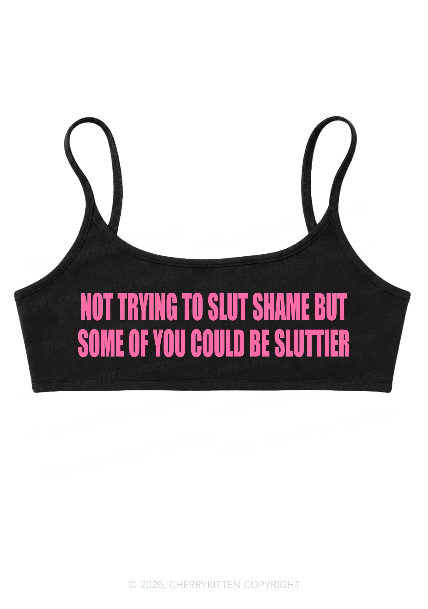 Not Trying To Slxt Shame Y2K Super Crop Cami Cherrykitten
