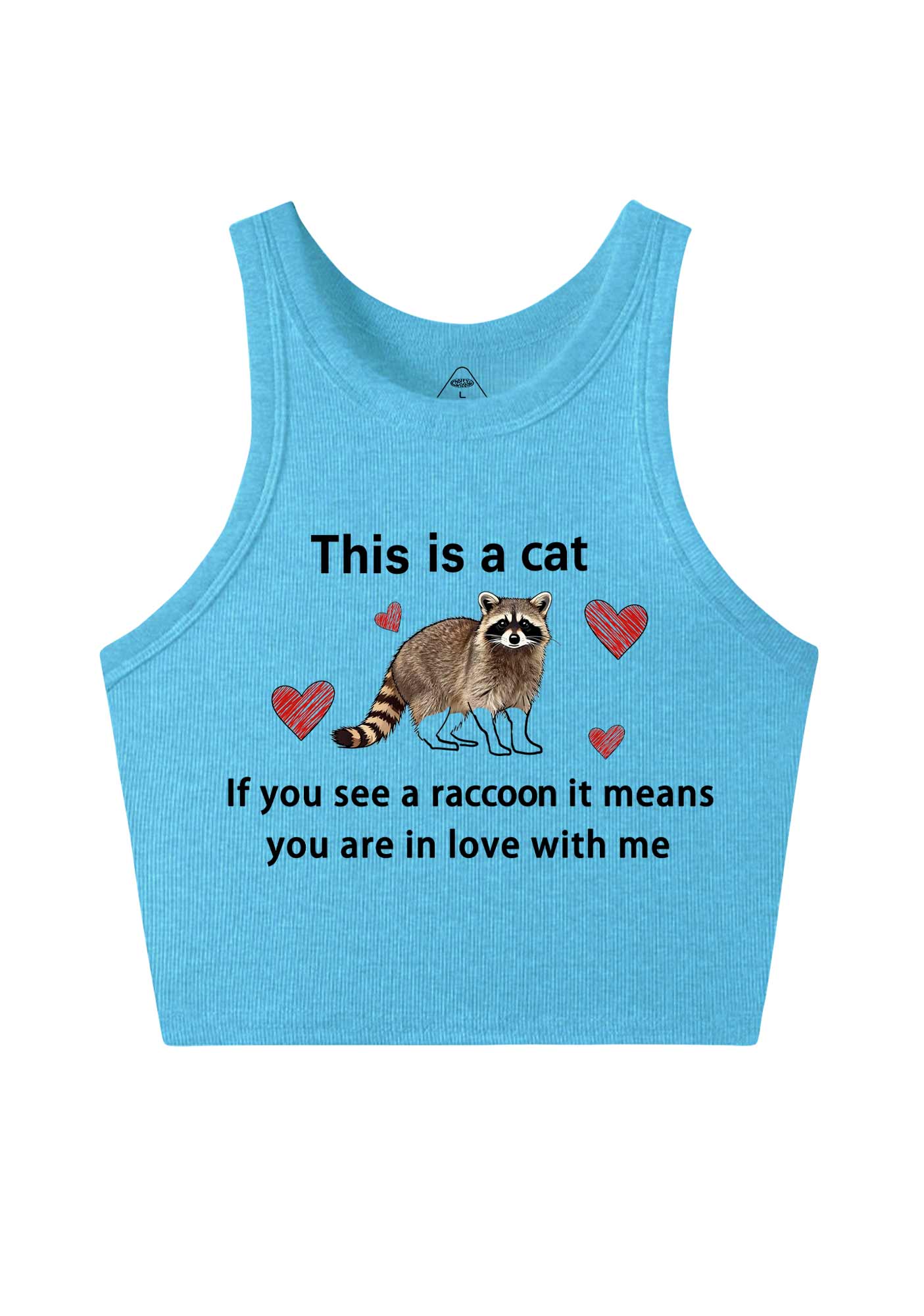 If You See A Raccoon Y2K Crop Tank Top Cherrykitten