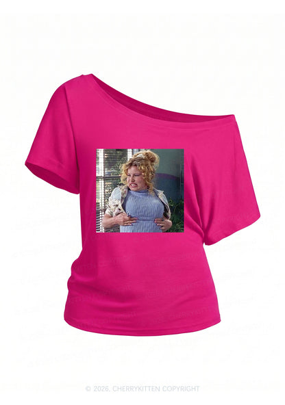 Huge Bxxb Blonde Y2K Off Shoulder Tee Cherrykitten