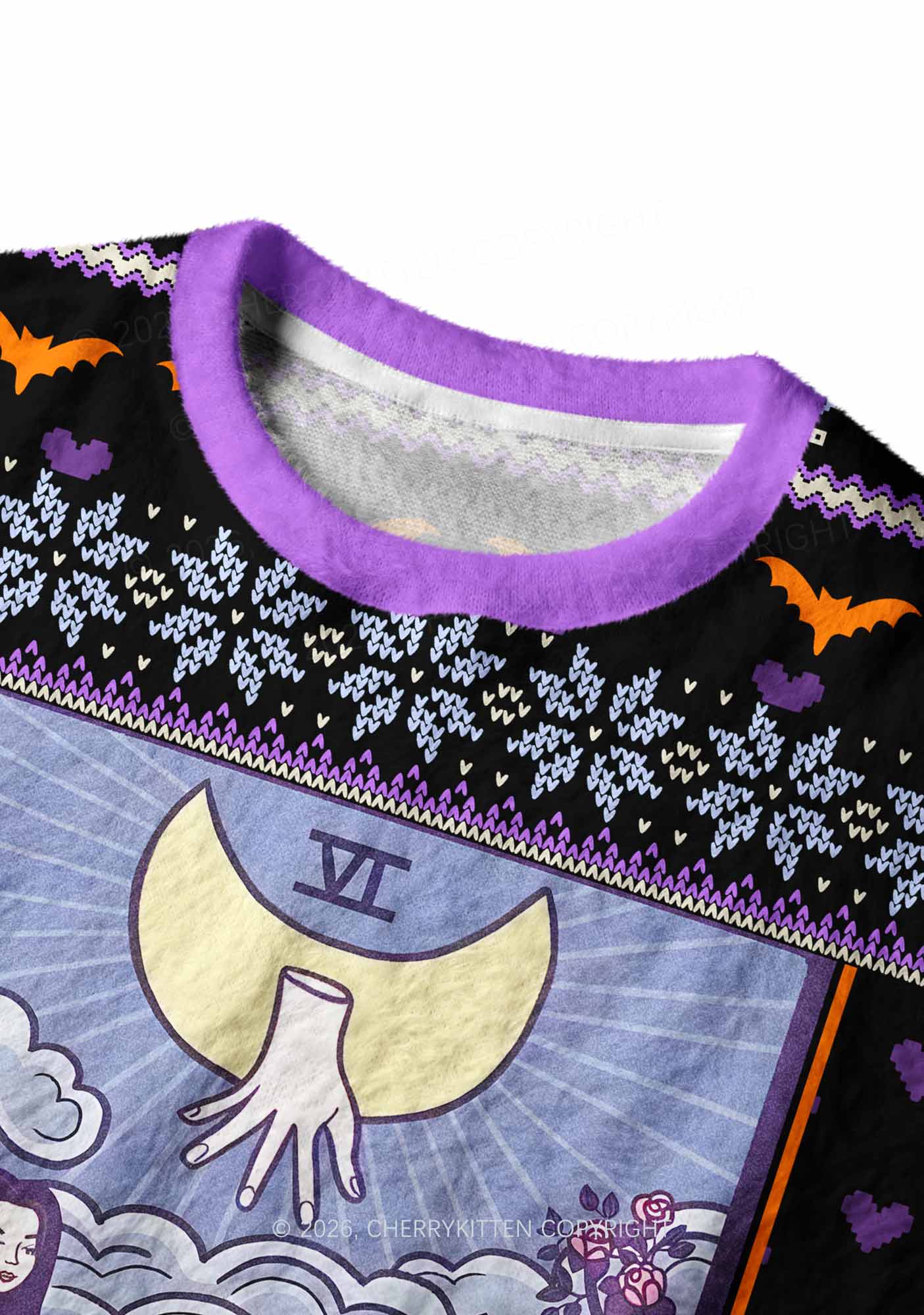 Halloween The Lovers Y2K Christmas Knit Sweatshirt Cherrykitten
