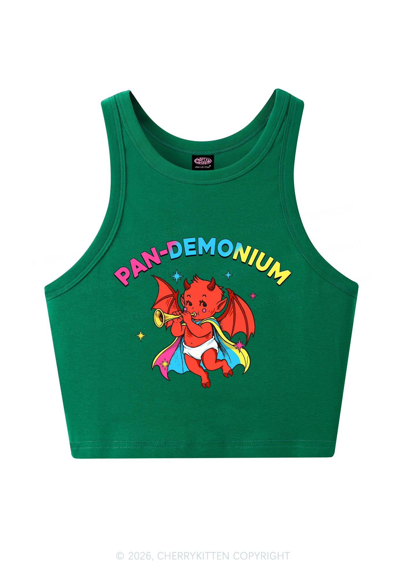 Pandemonium Pride Y2K Crop Tank Top Cherrykitten