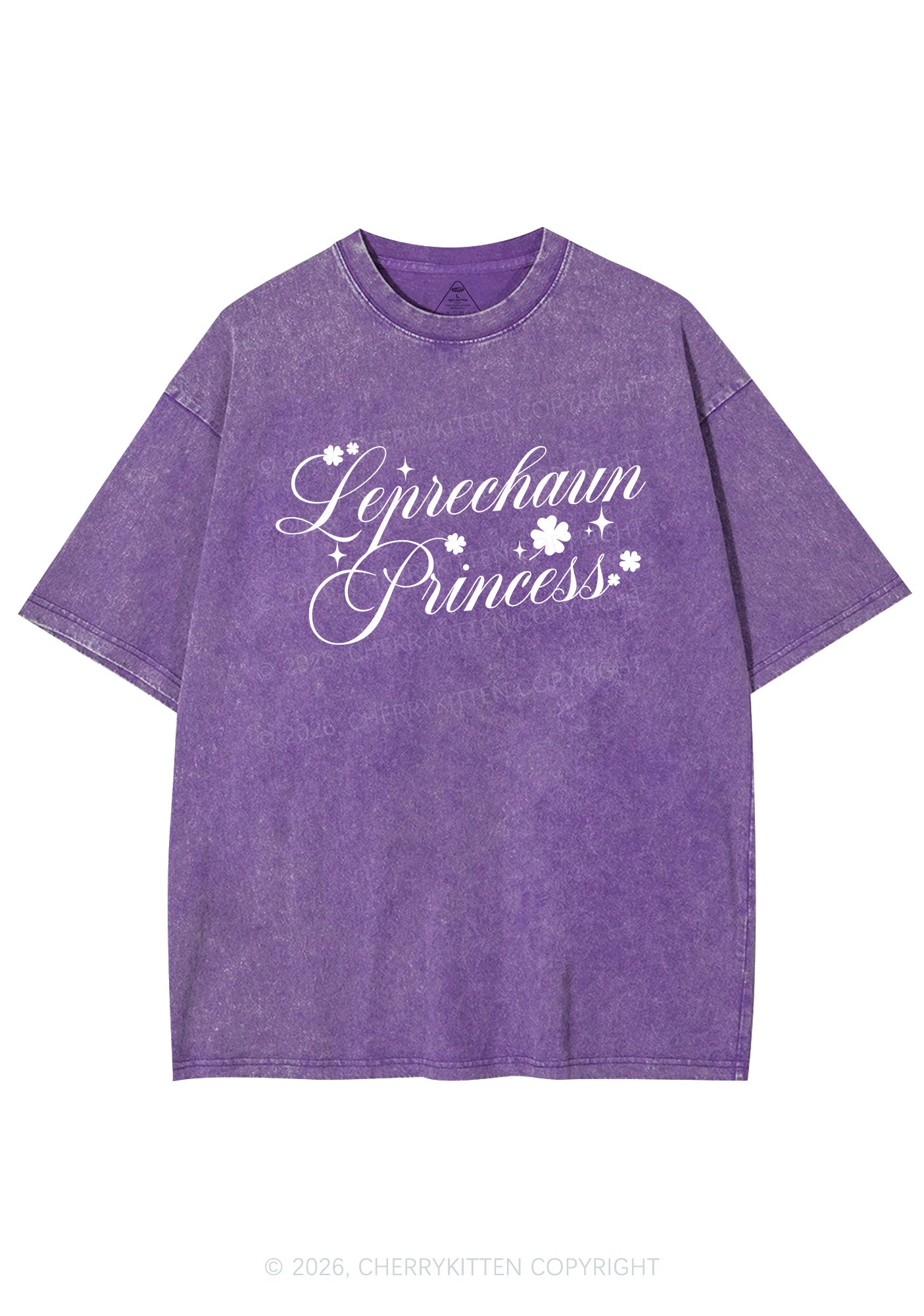 Leprechaun Princess St Patricks Y2K Shirts Washed Tee Cherrykitten