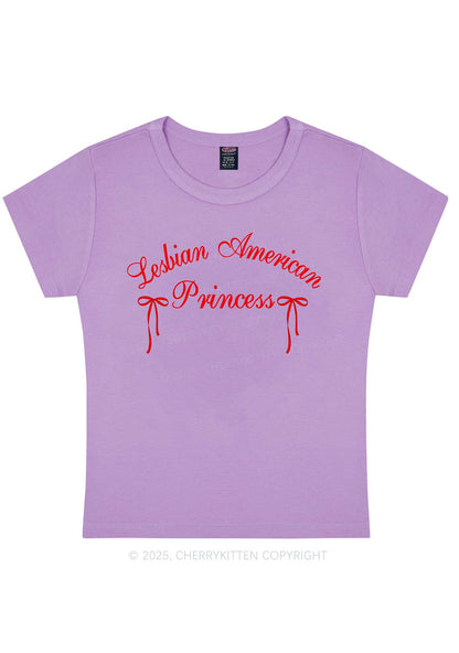 Lesbian American Princess Y2K Baby Tee Cherrykitten