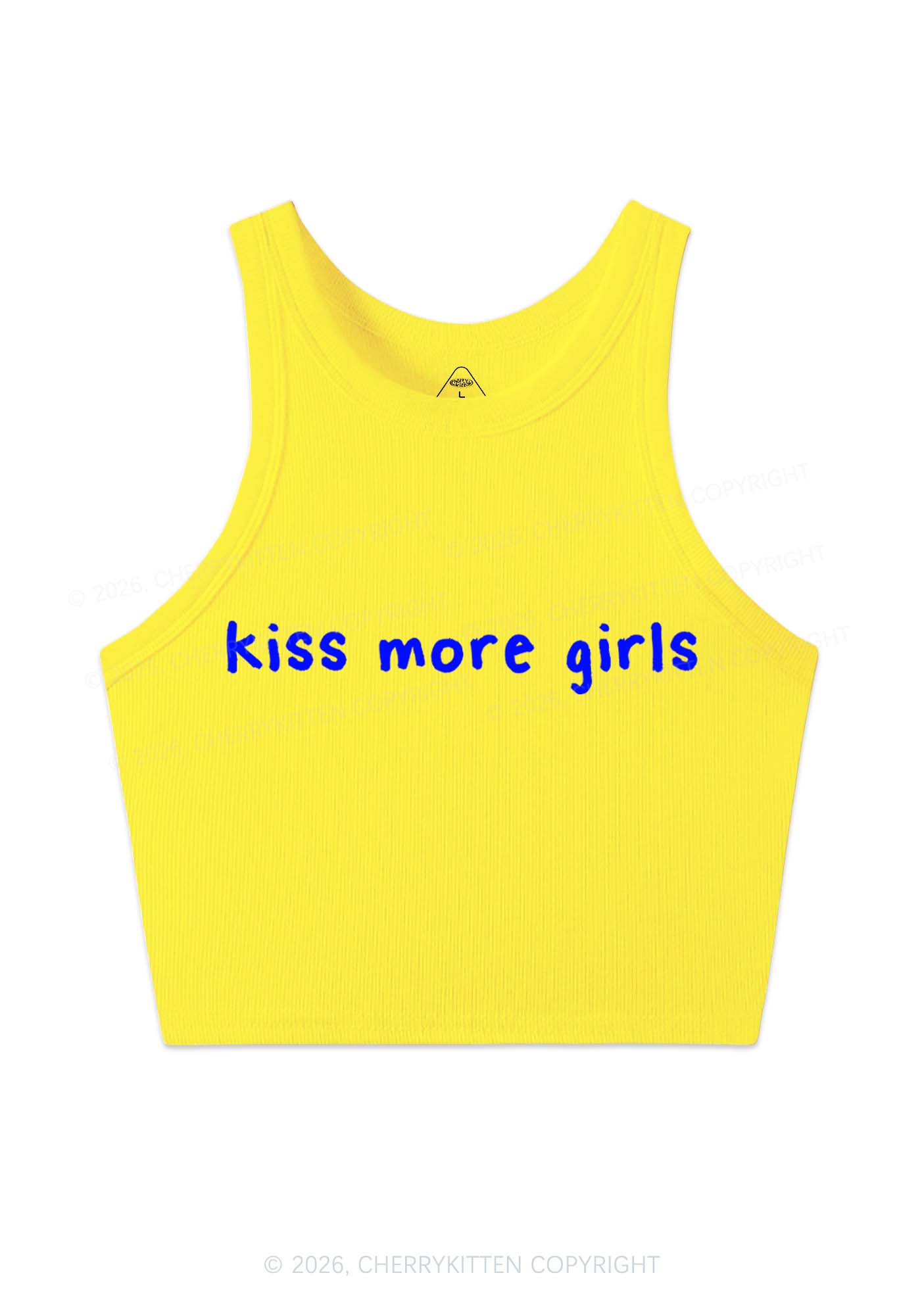 Kiss More Girls Y2K Crop Tank Top Cherrykitten