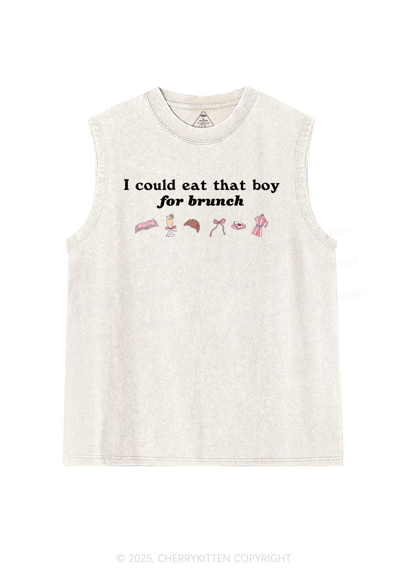 Eat Boy For Brunch Y2K Washed Muscle Tank Cherrykitten
