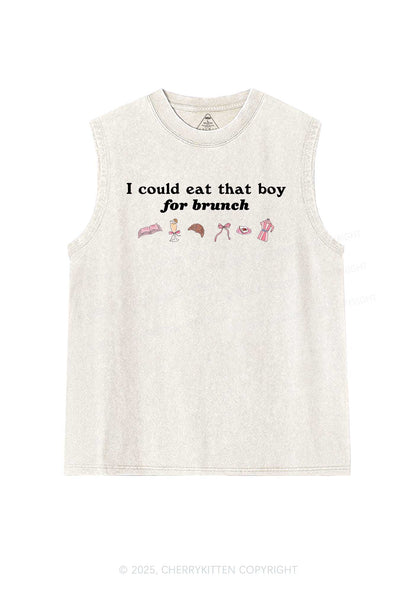 Eat Boy For Brunch Y2K Washed Muscle Tank Cherrykitten