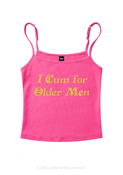 Glitter Come For Older Men Y2K Spaghetti Strap Cami Cherrykitten