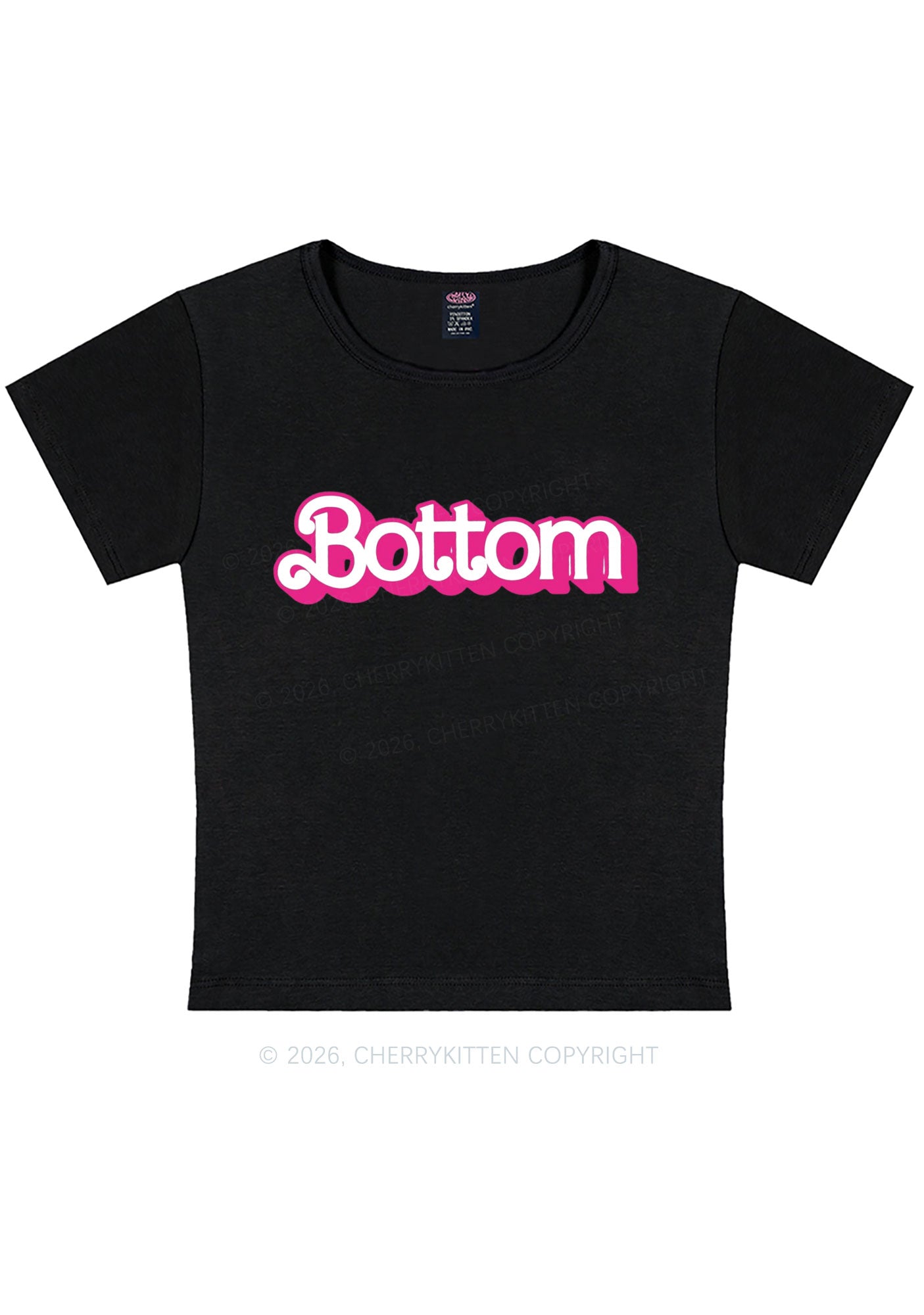 Pink Bottom Pride Y2K Baby Tee Cherrykitten