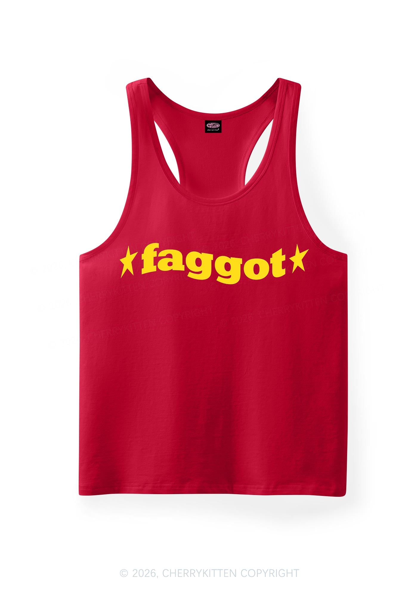 Red Faggot Pride Y2K Men Racerback Tank Top Cherrykitten