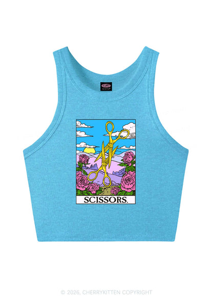 Yellow Scissors Pride Y2K Crop Tank Top Cherrykitten