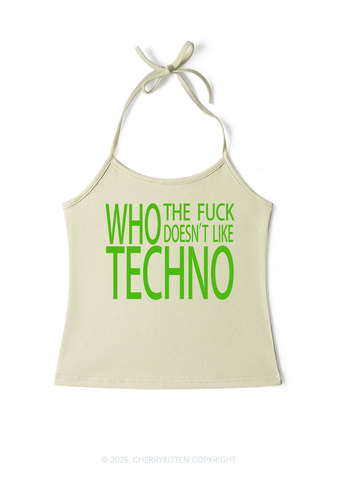 Who Doesnt Like Techno Y2K Halter Neck Cami Cherrykitten