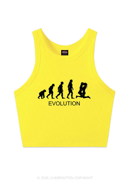 Lesbian Evolution Pride Y2K Crop Tank Top Cherrykitten