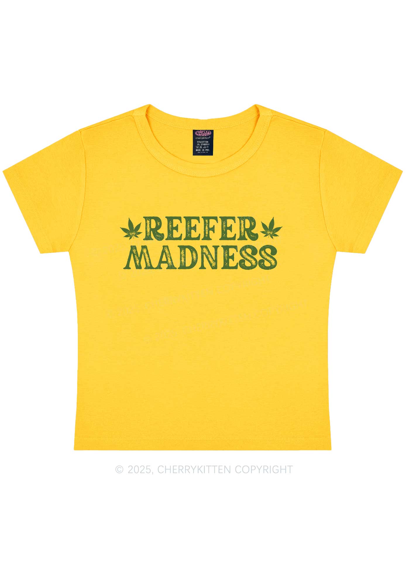 Green Madness Y2K Baby Tee Cherrykitten