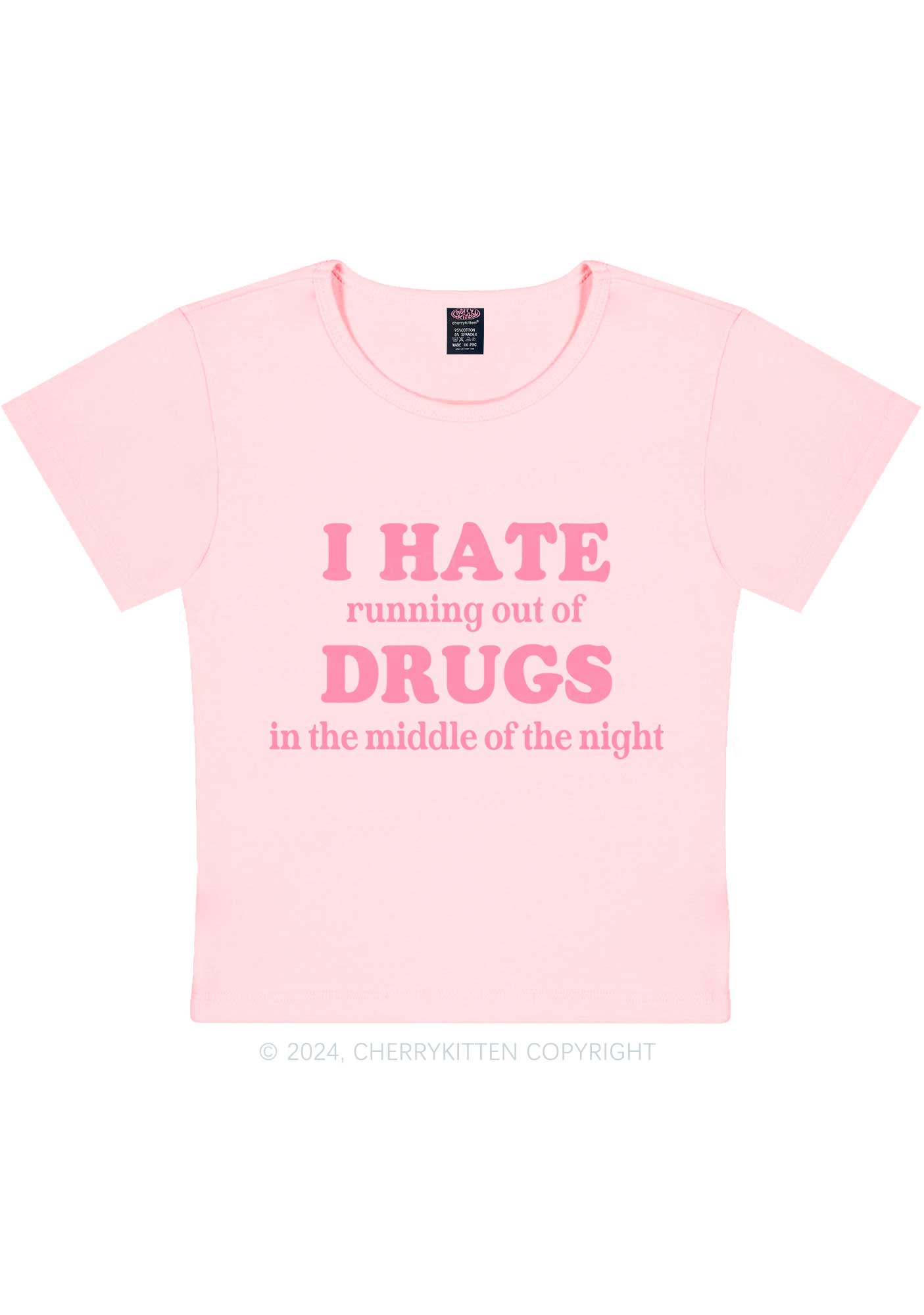 I Hate Drxgs Y2K Baby Tee Cherrykitten
