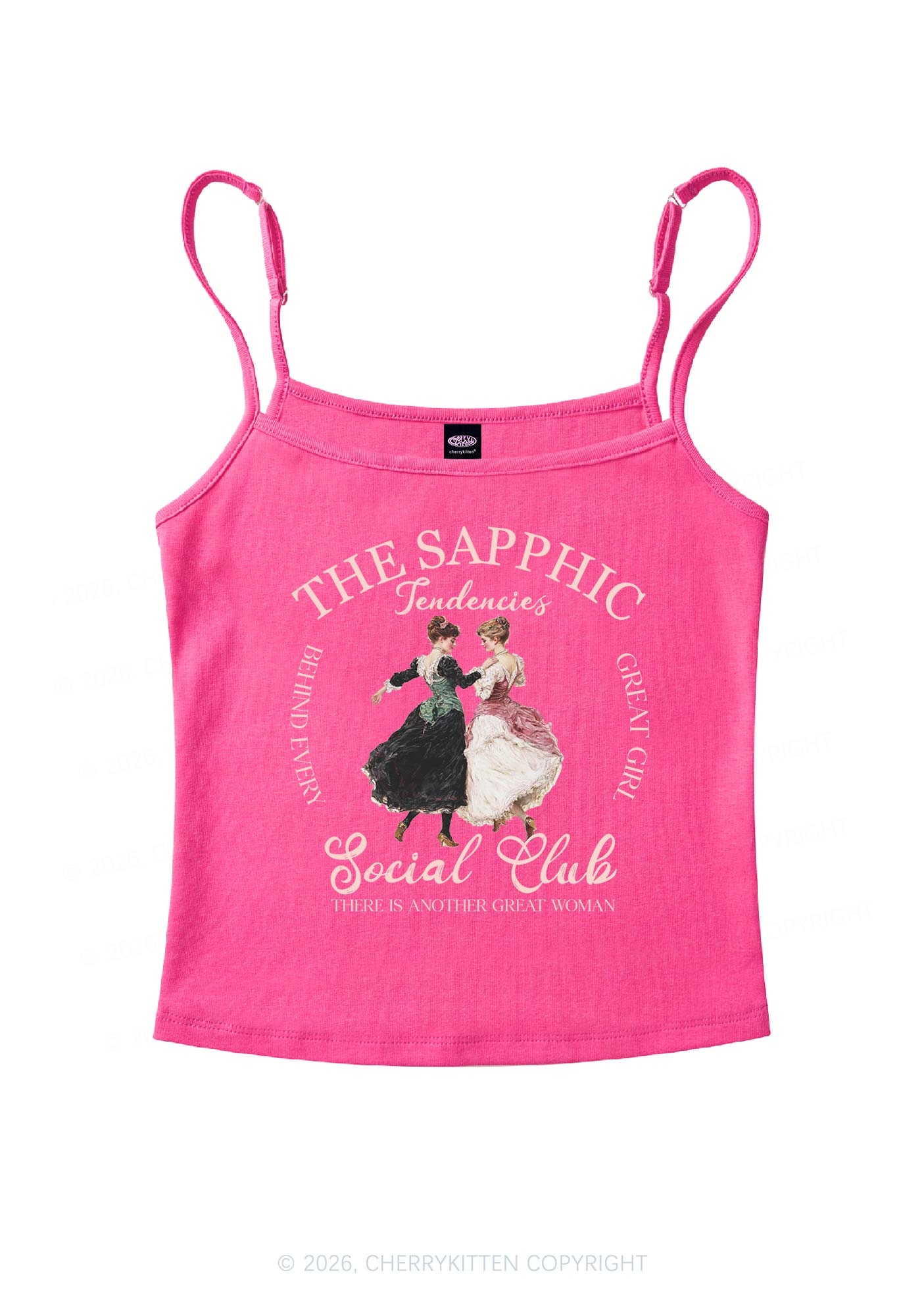 The Sapphic Pride Y2K Spaghetti Strap Cami Cherrykitten