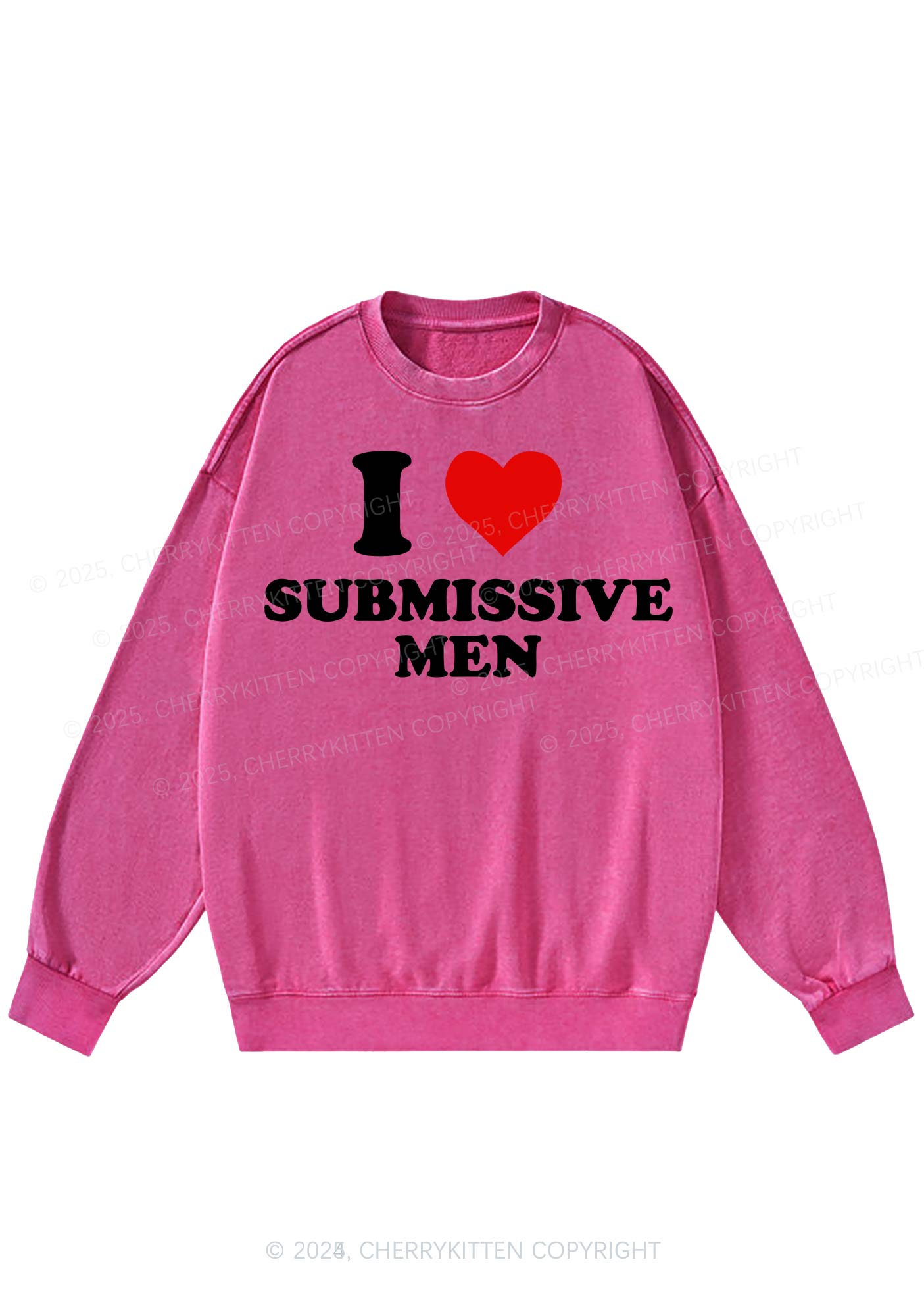 I Love S Men Y2K Washed Sweatshirts Cherrykitten