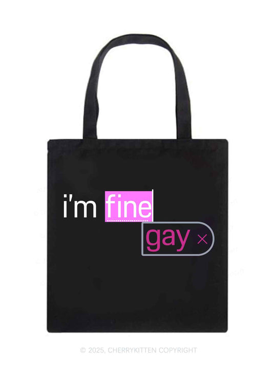 Im Fine Gay Pride Y2K Canvas Tote Bag Cherrykitten