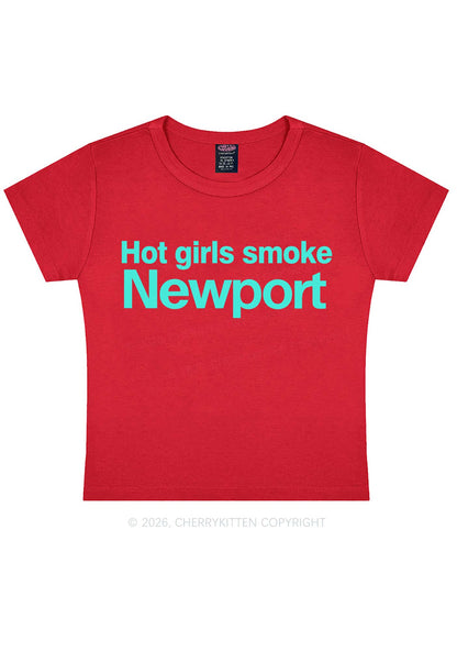 Hot Girls Smoke Y2K Baby Tee Cherrykitten