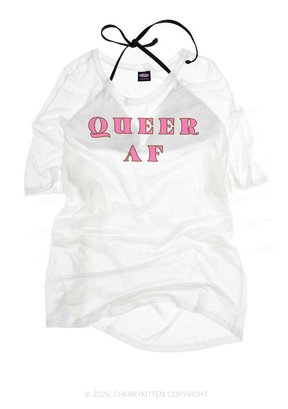 Queer AF Pride Y2K Sheer Boyfriend Tee Cherrykitten